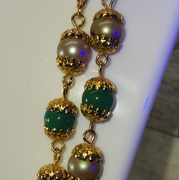 #2014, Miriam Haskell, JADE AND PEARLS ART DECO EARLY NECKLACE, - Picture 4 of 8
